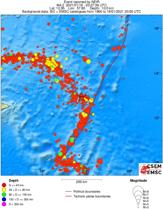 regional historical seismicity