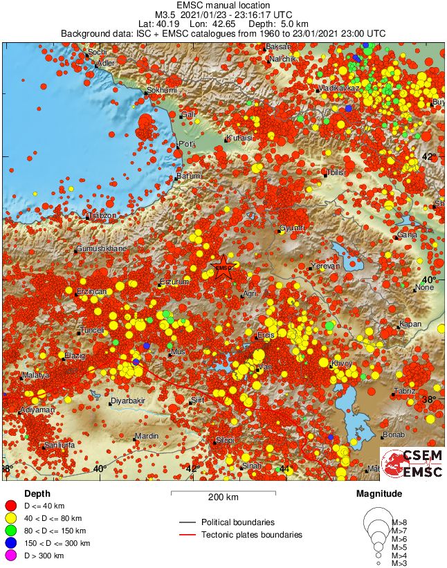 regional historical seismicity