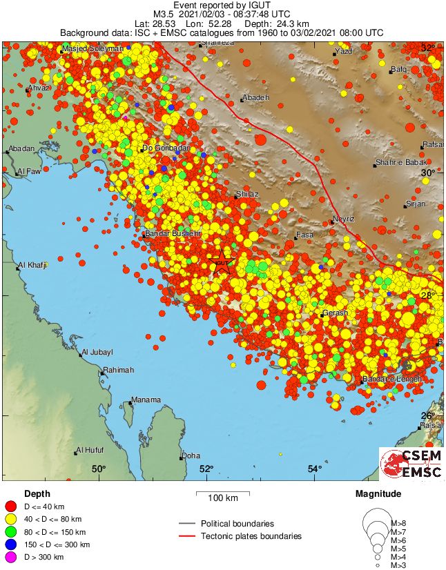 regional historical seismicity