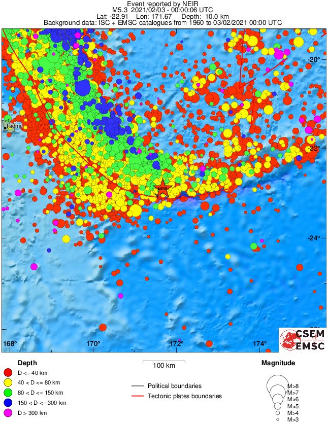 regional historical seismicity