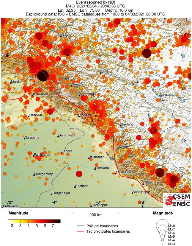 regional magnitude historical seismicity