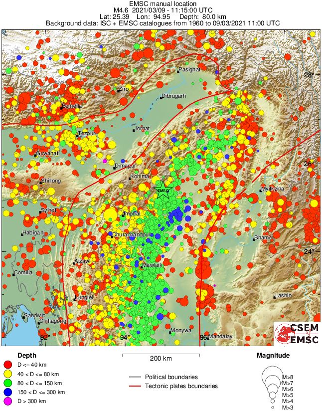 regional historical seismicity