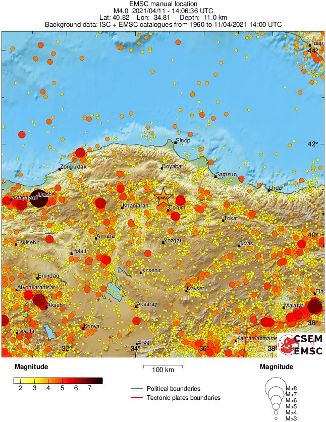 regional magnitude historical seismicity