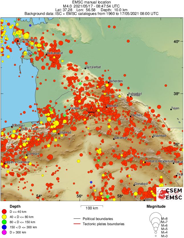 regional historical seismicity
