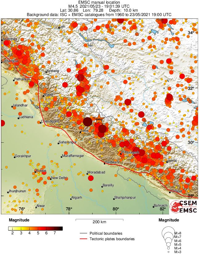regional magnitude historical seismicity