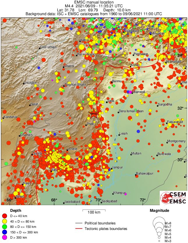 regional historical seismicity