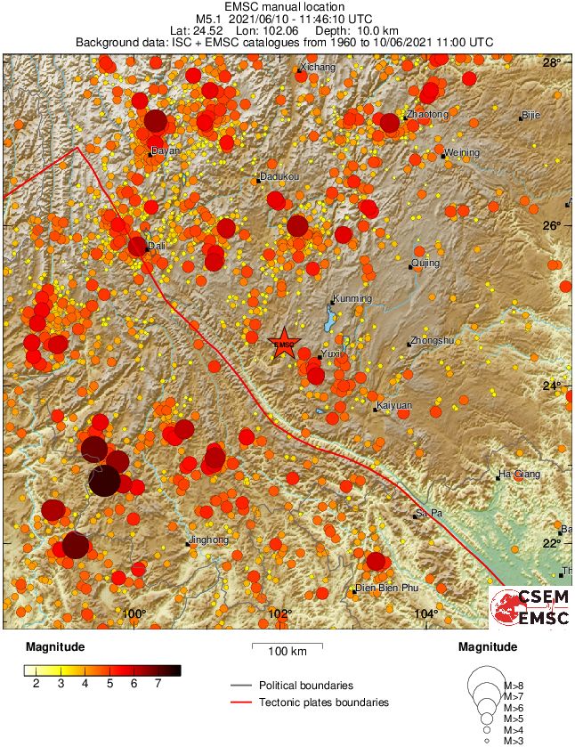 regional magnitude historical seismicity