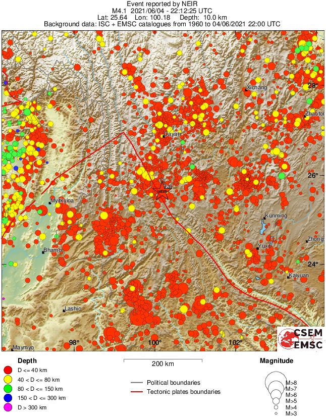 regional historical seismicity