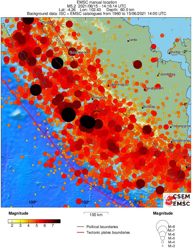 regional magnitude historical seismicity