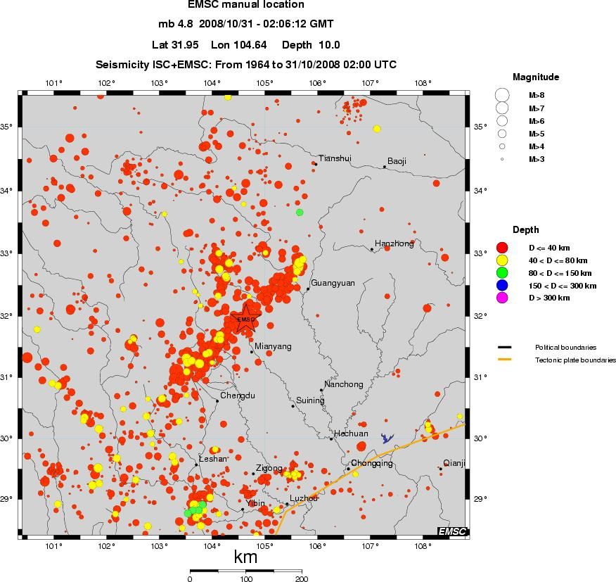 regional historical seismicity