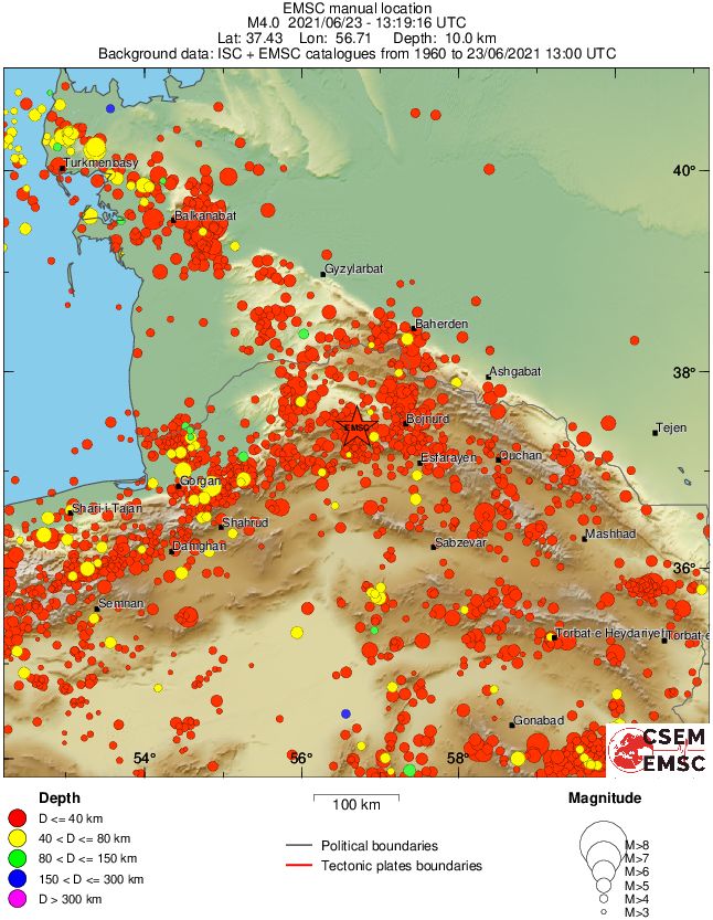 regional historical seismicity