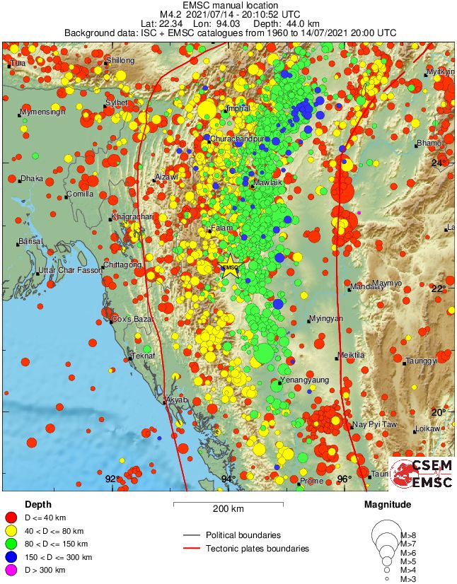 regional historical seismicity