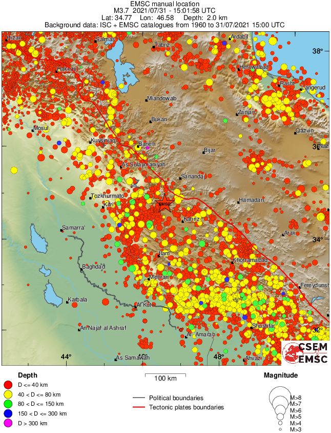 regional historical seismicity