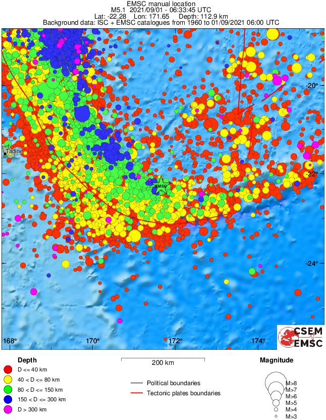 regional historical seismicity