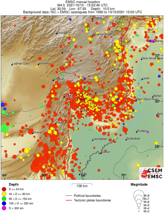 regional historical seismicity