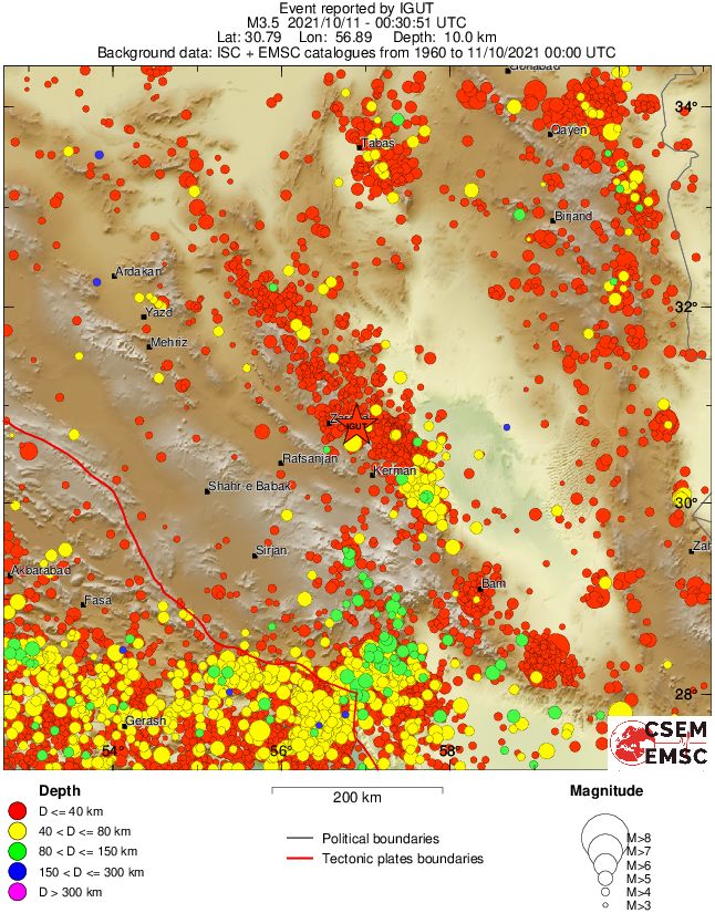 regional historical seismicity