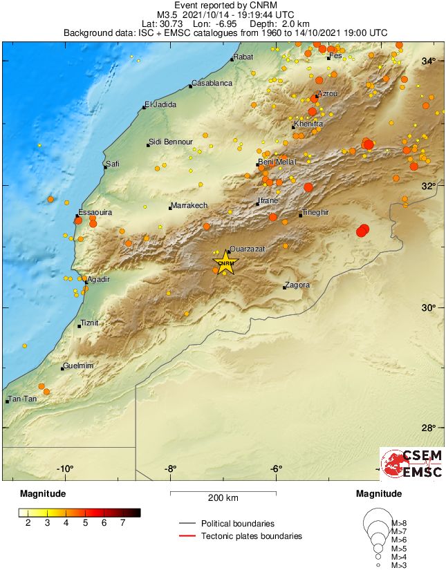 regional magnitude historical seismicity