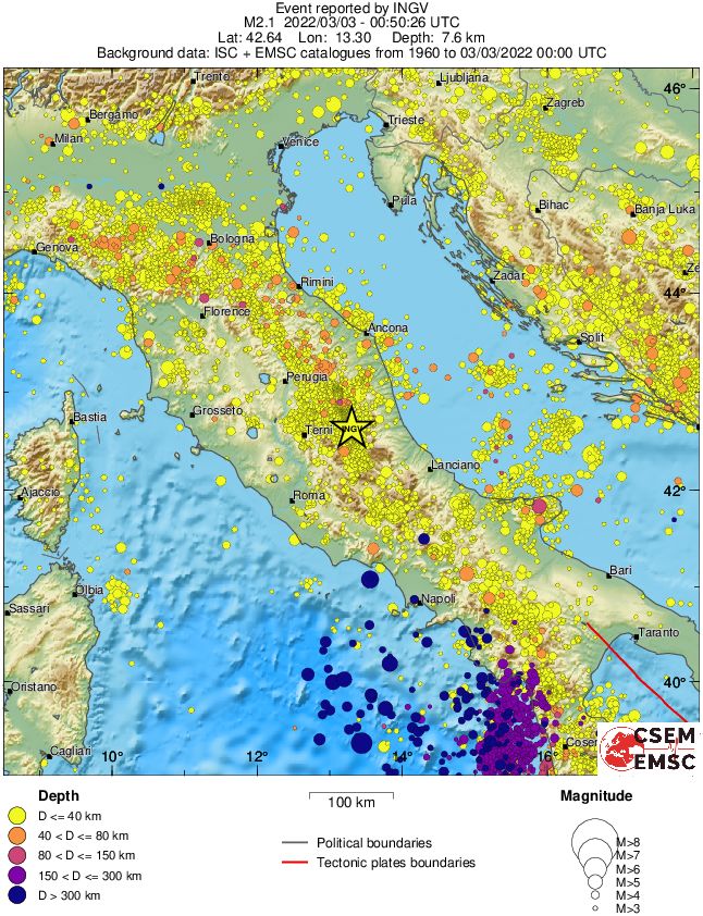 regional historical seismicity