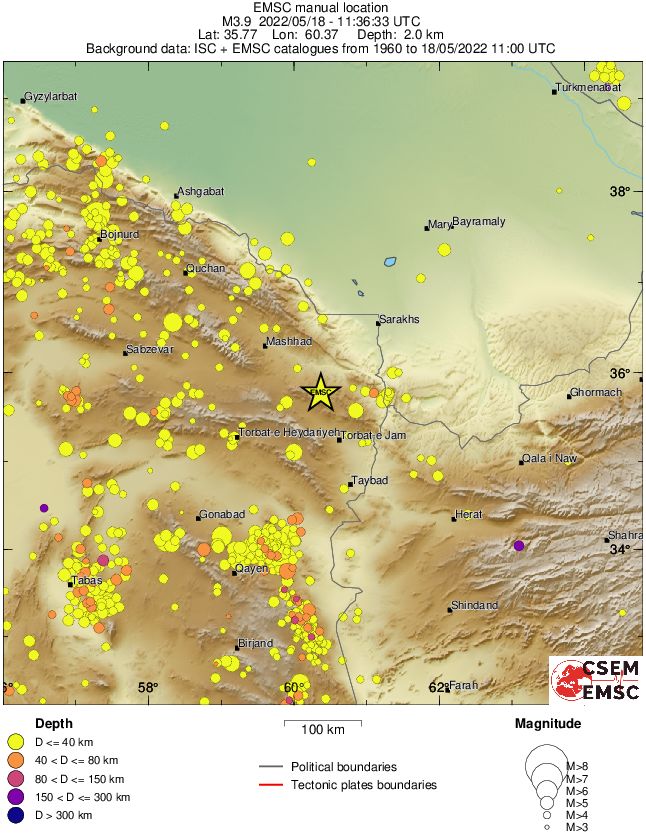 regional historical seismicity