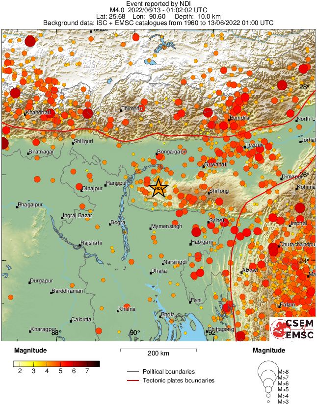 regional magnitude historical seismicity