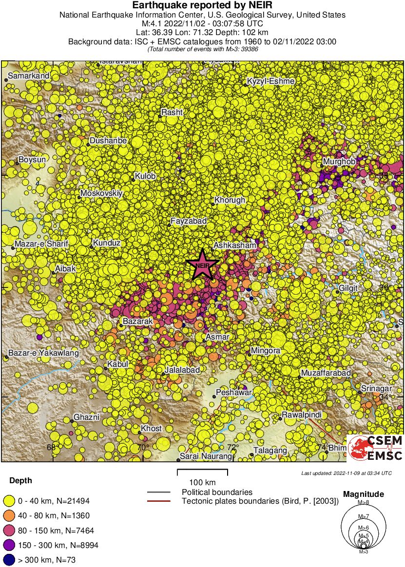 regional historical seismicity