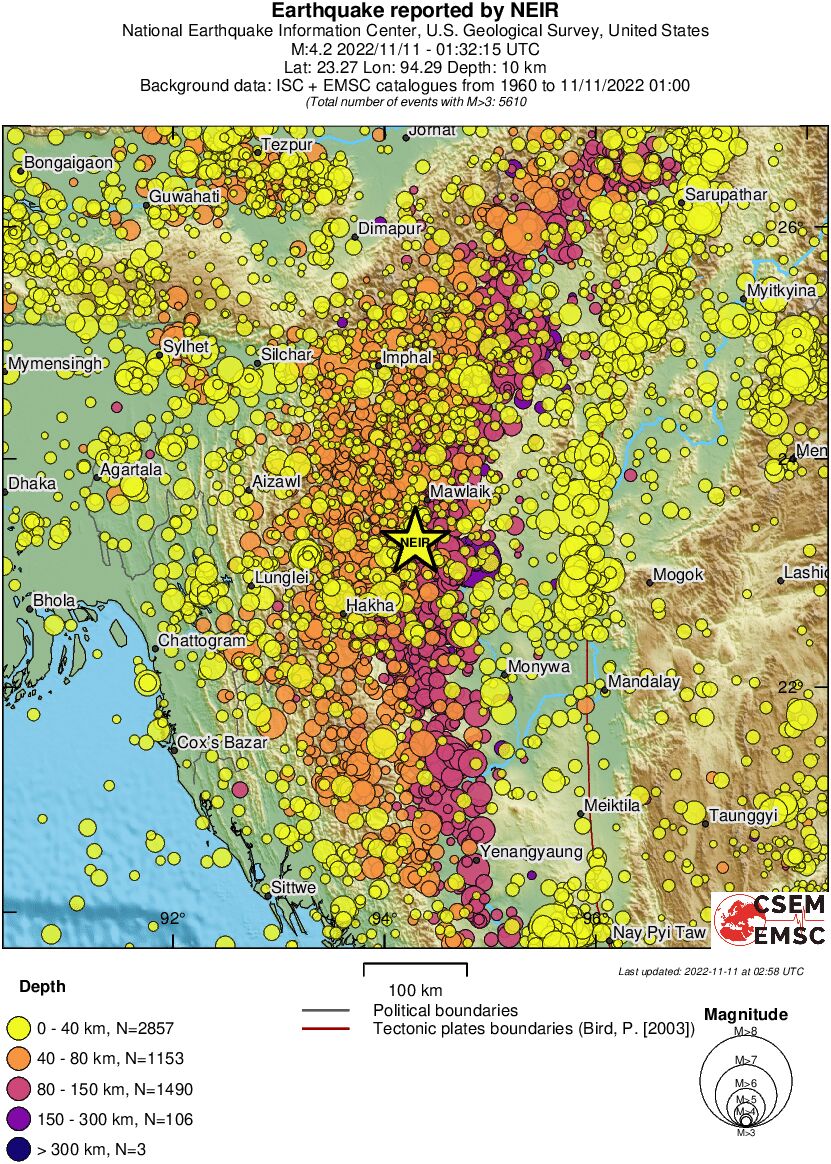 regional historical seismicity