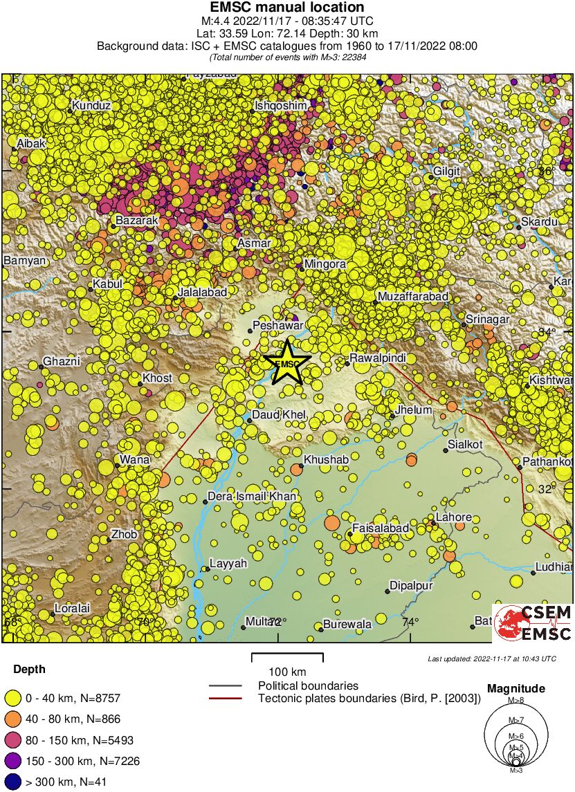 regional historical seismicity