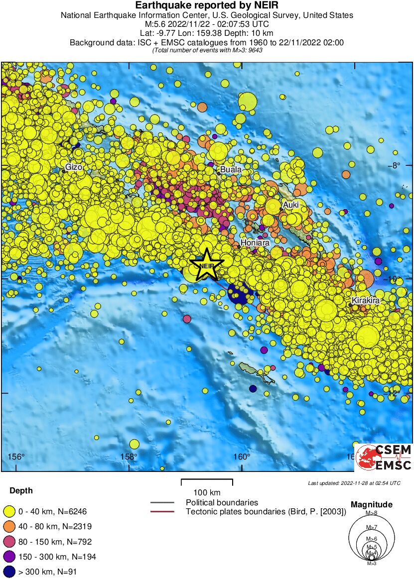 regional historical seismicity