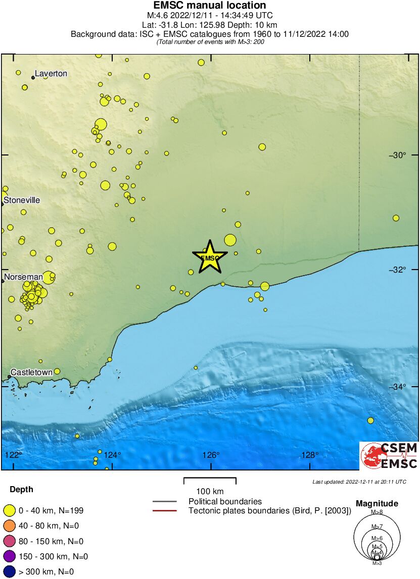 regional historical seismicity