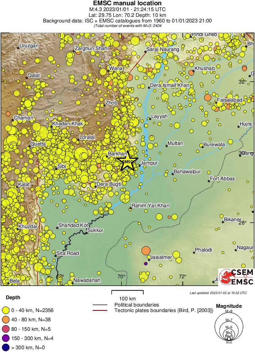 regional historical seismicity