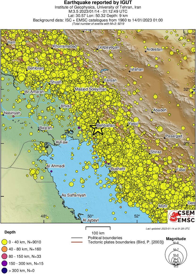 regional historical seismicity