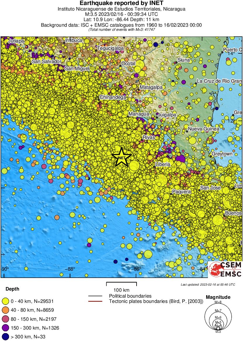 regional historical seismicity