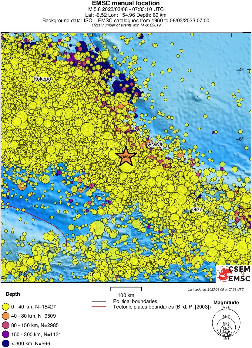regional historical seismicity