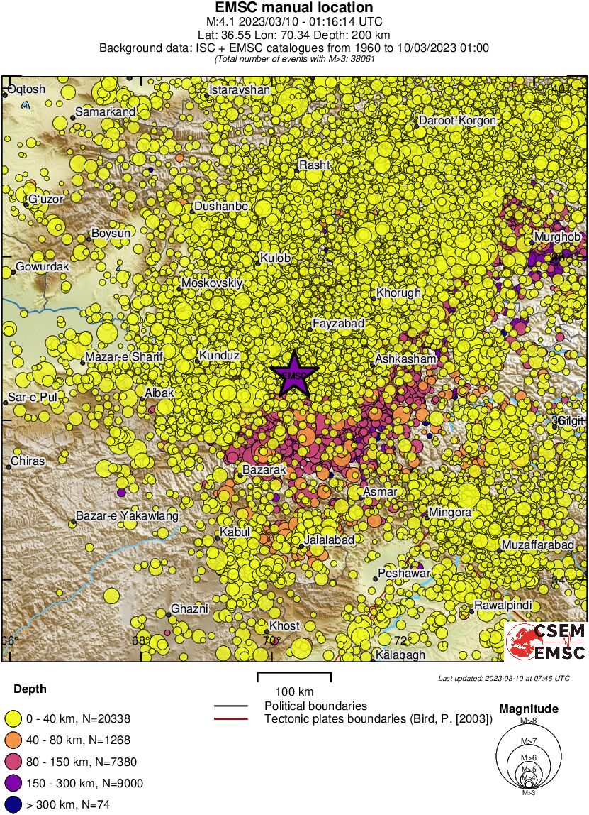 regional historical seismicity