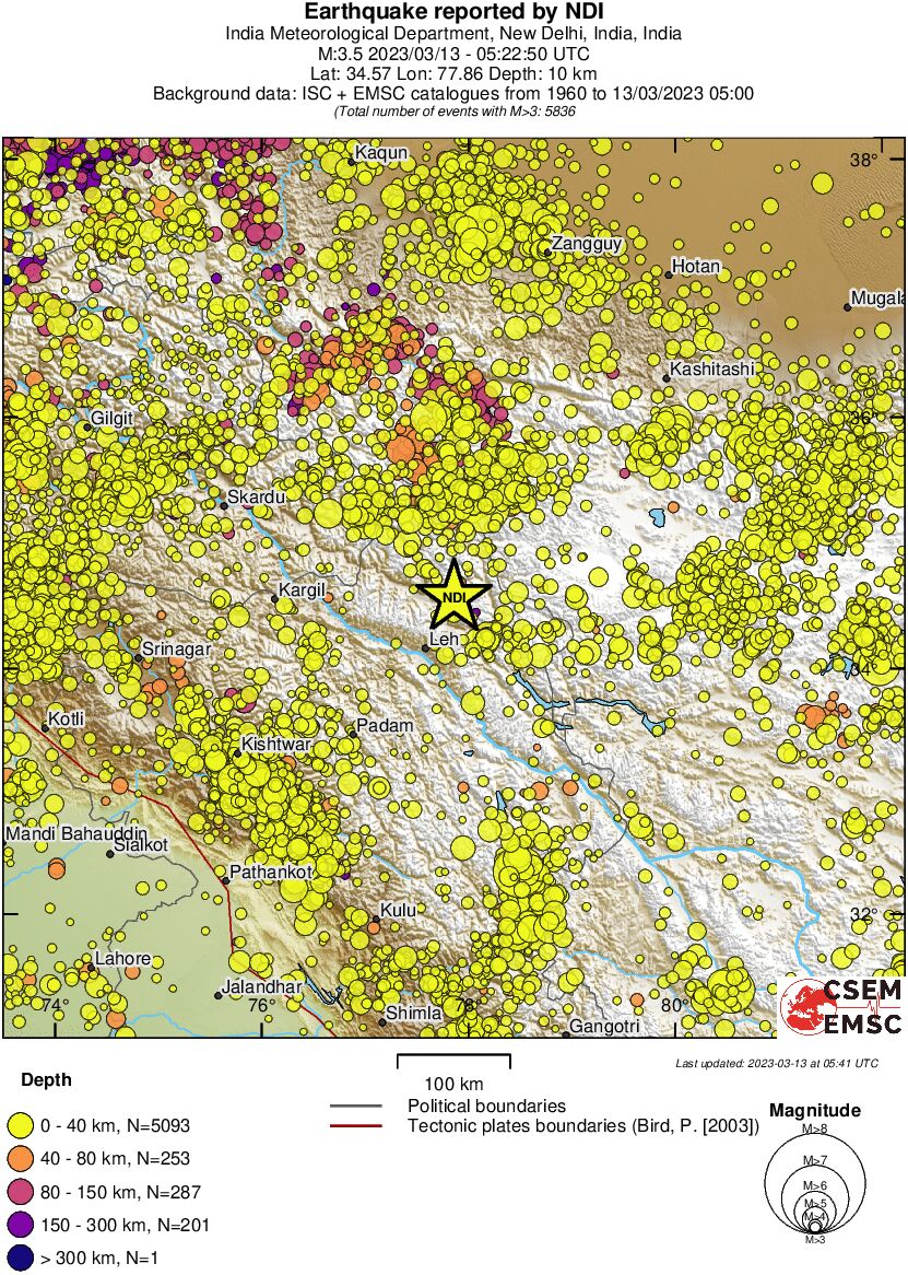 regional historical seismicity