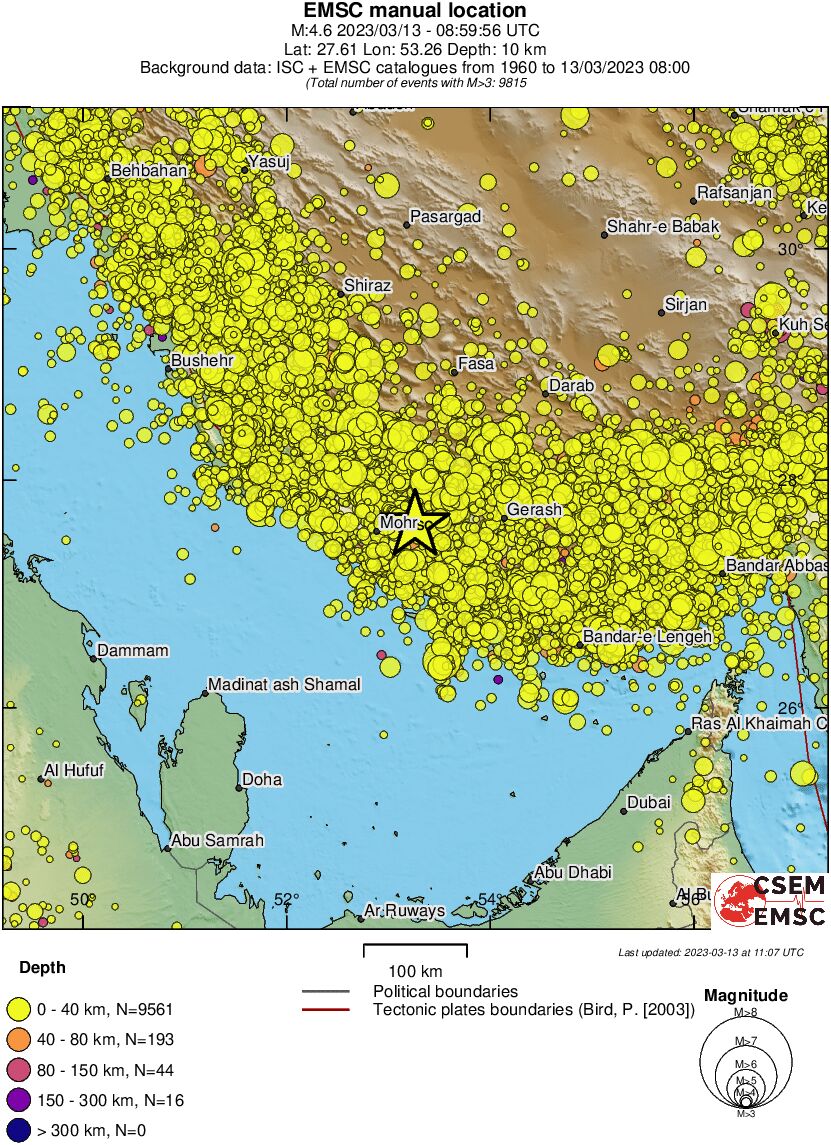 regional historical seismicity