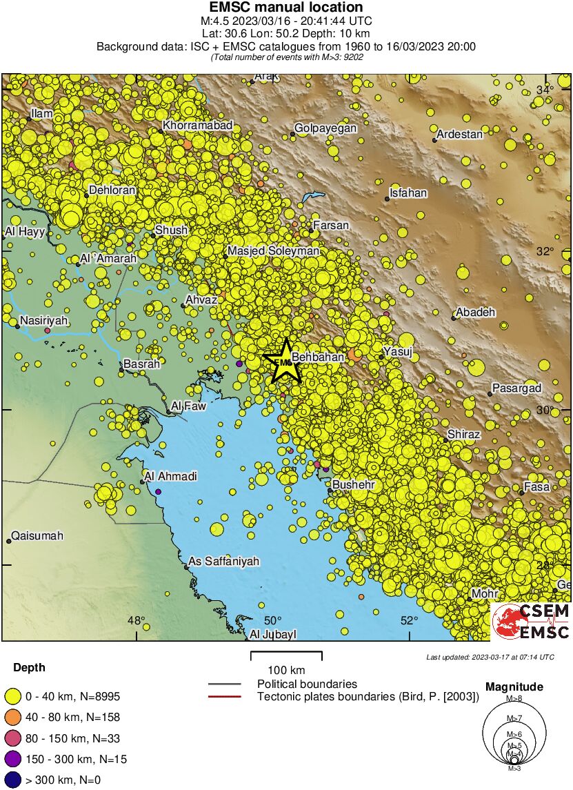 regional historical seismicity