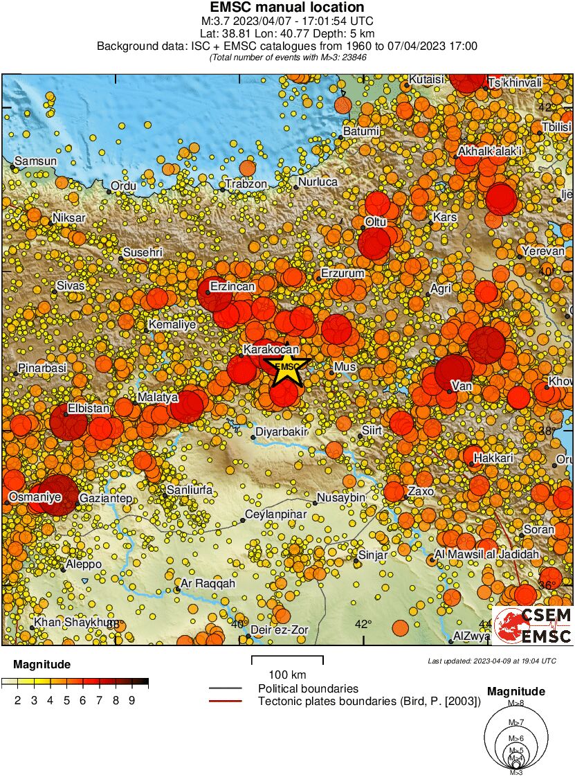 regional magnitude historical seismicity