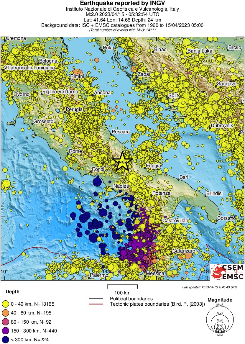 regional historical seismicity