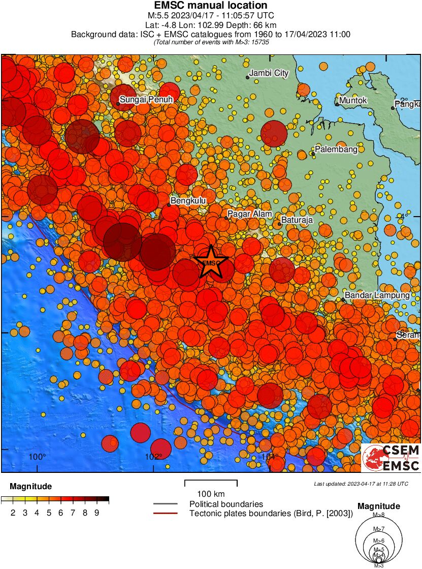 regional magnitude historical seismicity