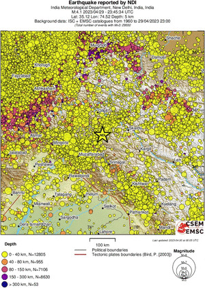 regional historical seismicity