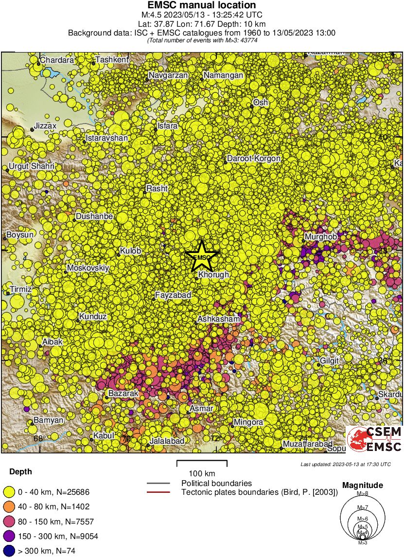 regional historical seismicity