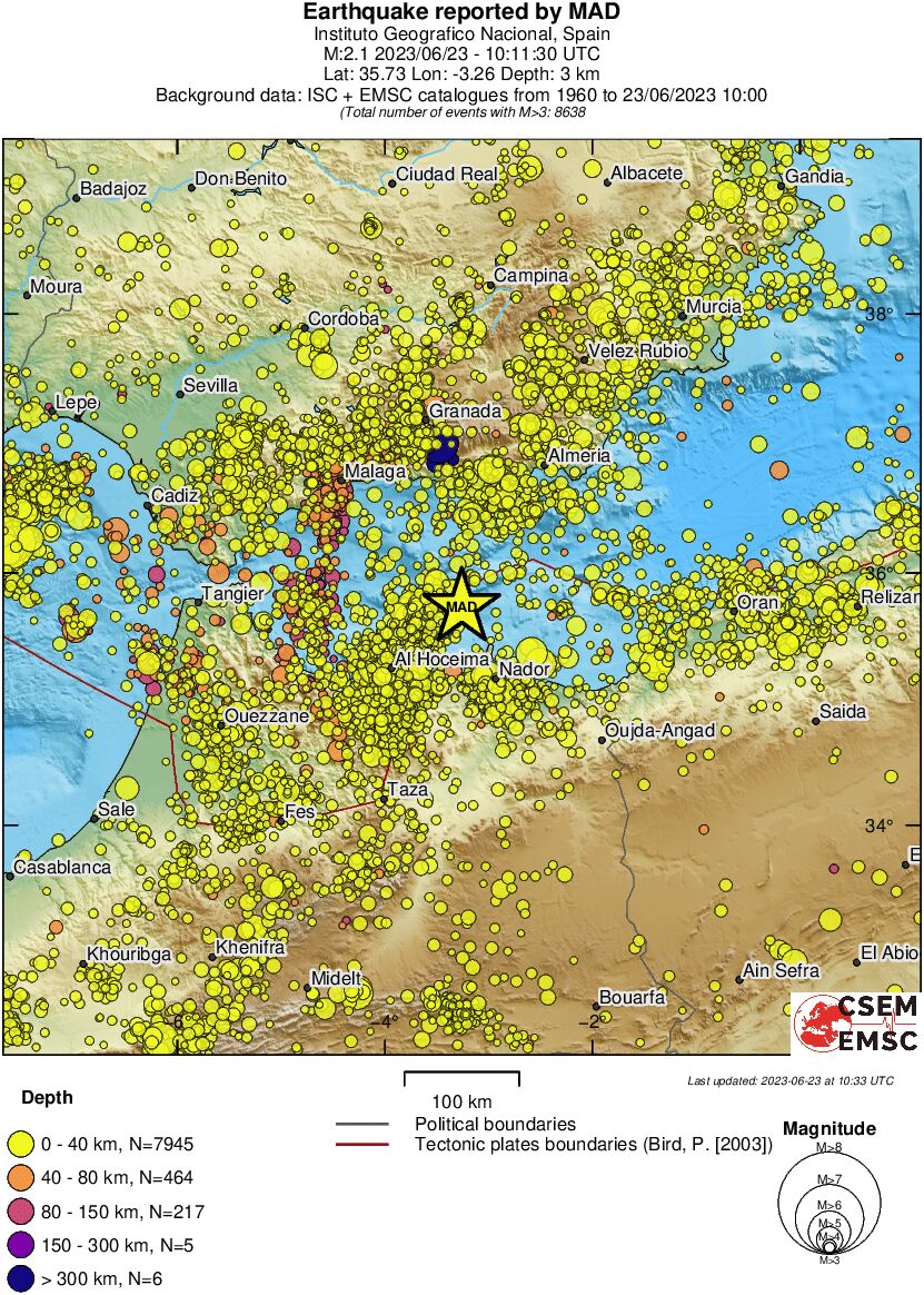 regional historical seismicity