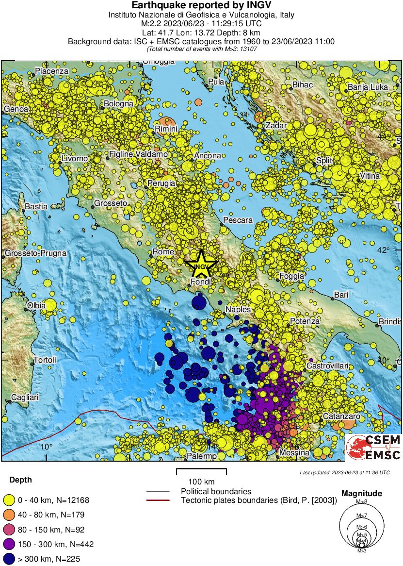 regional historical seismicity