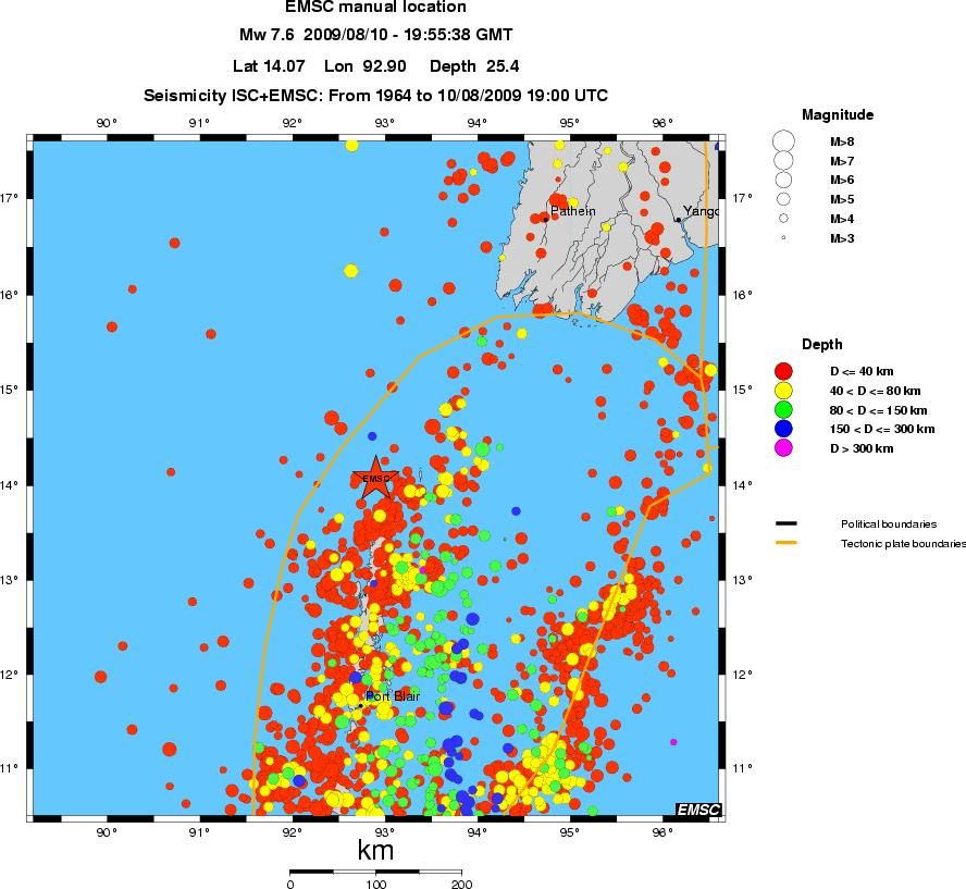 regional historical seismicity