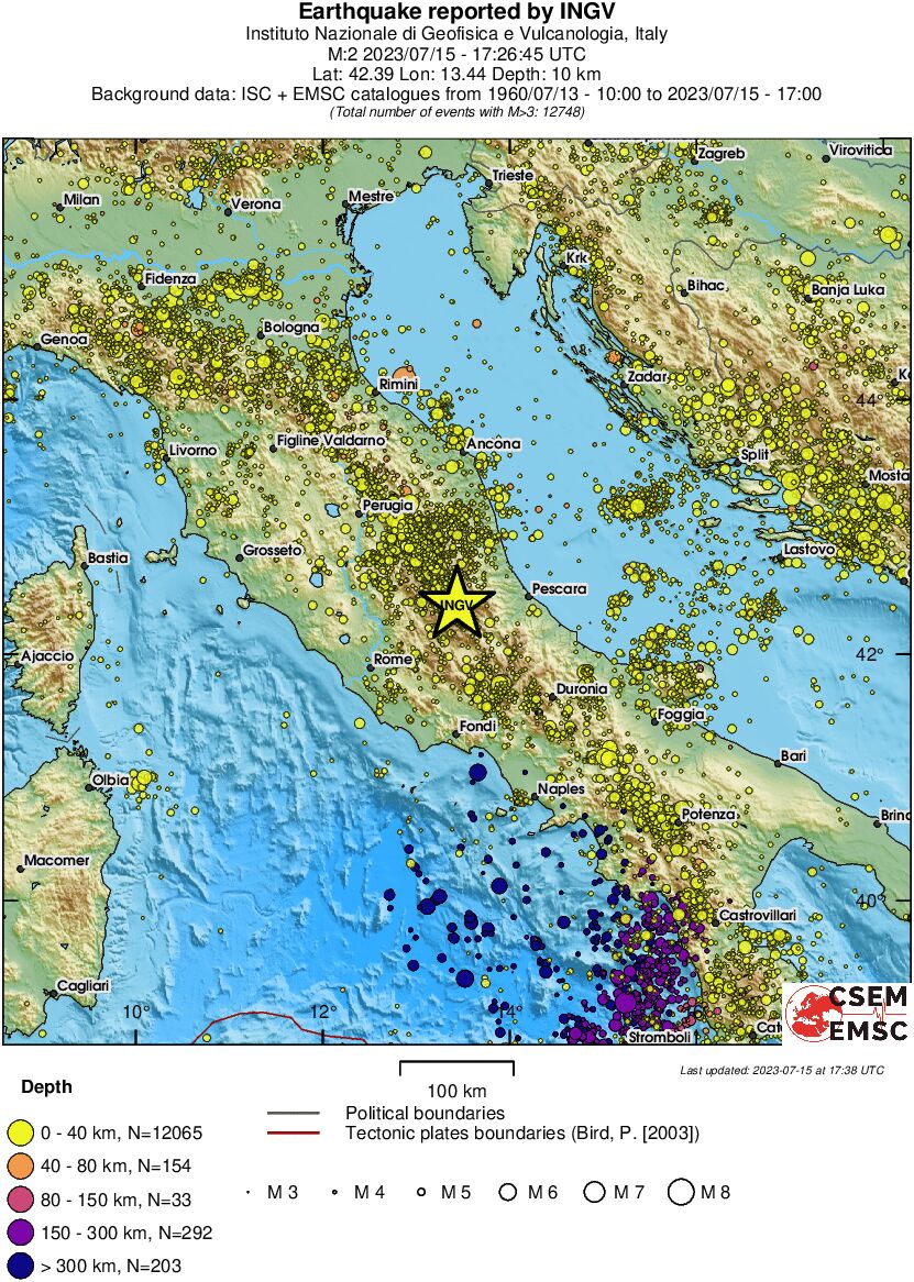 regional historical seismicity
