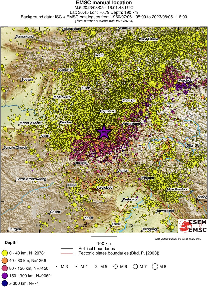 regional historical seismicity