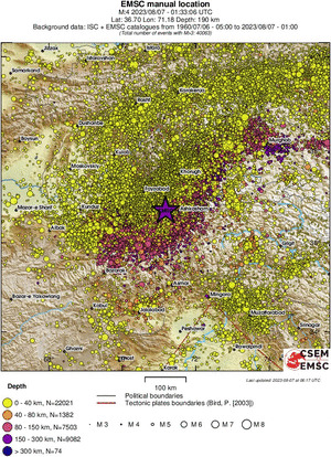 regional historical seismicity
