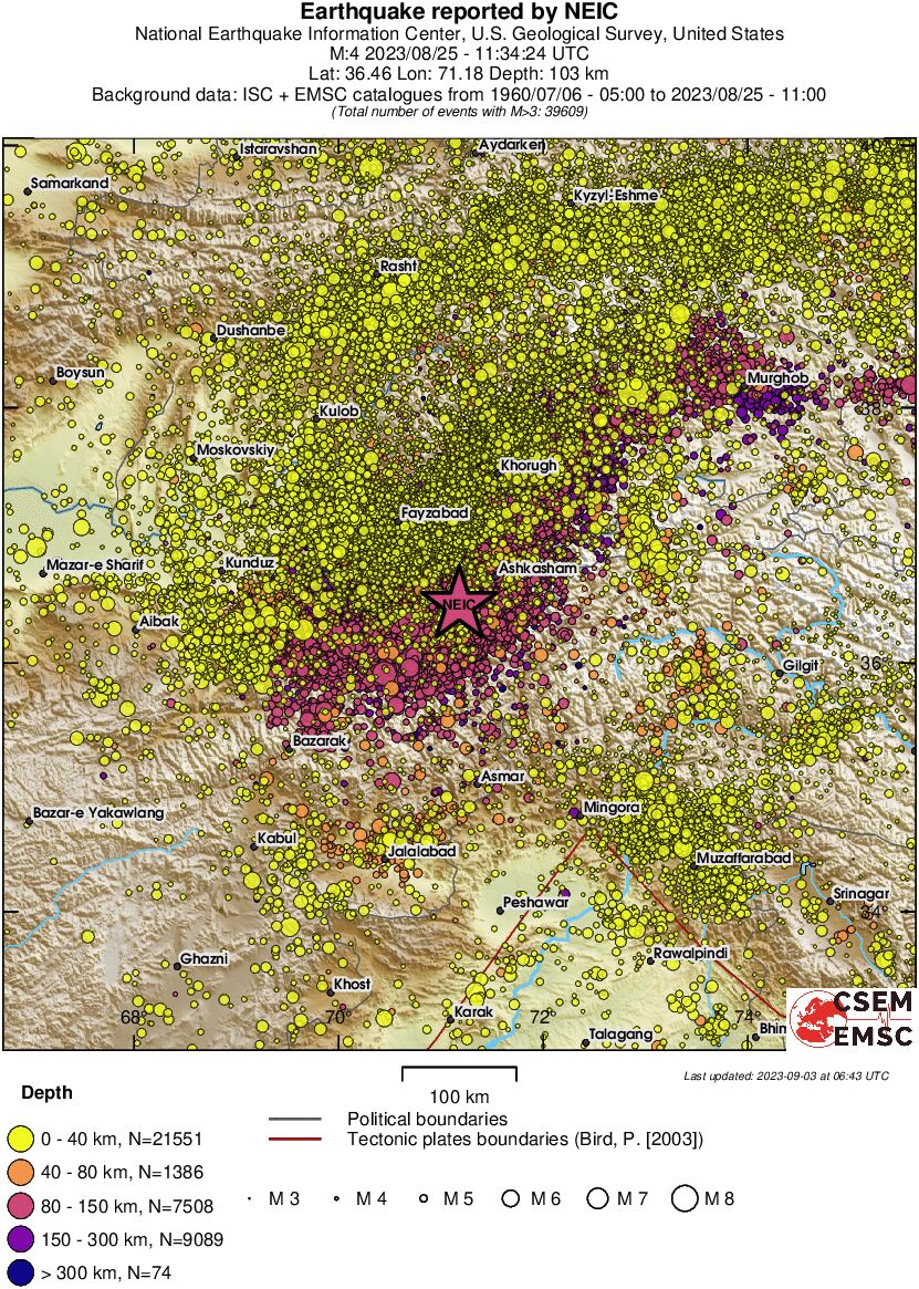 regional historical seismicity