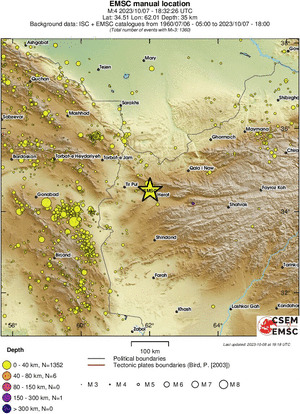 regional historical seismicity